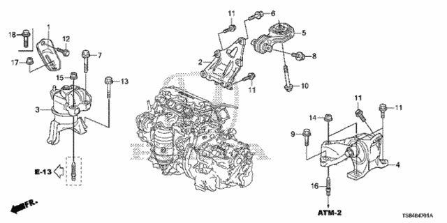 Engine Mounts (1.8L) (AT) for 2012 Honda Civic #0