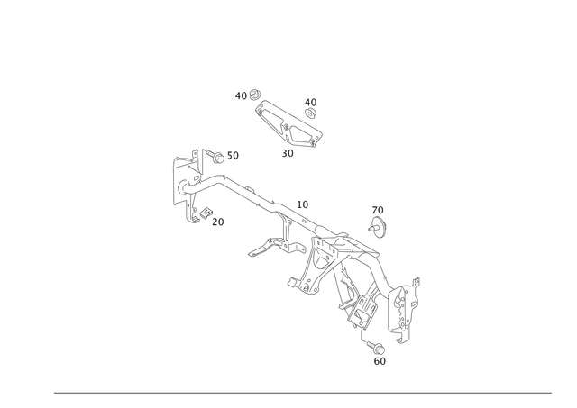 910104006001 - Cowl, Front Panel: Nut-and-Washer Assembly for Mercedes-Benz Image image