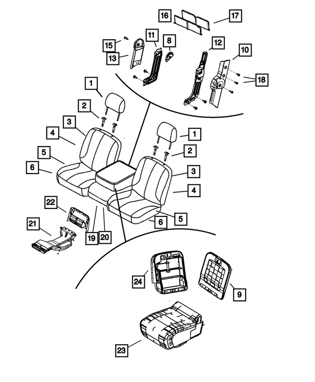 68050516AA - Interior Trim: Seat Back Foam, Right for Mopar Image
