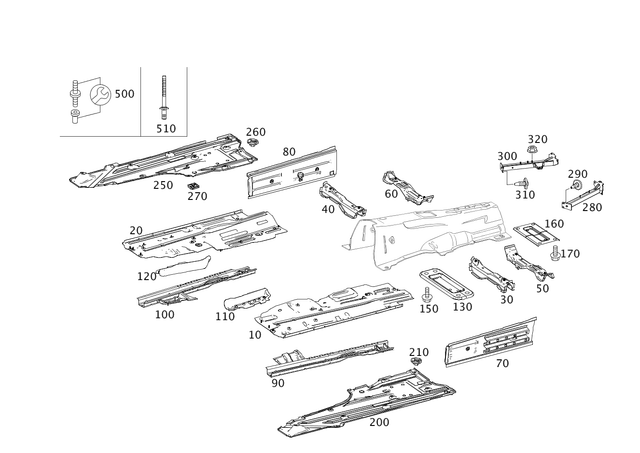 1726101500 - Substructure: Reinforcement for Mercedes-Benz Image image