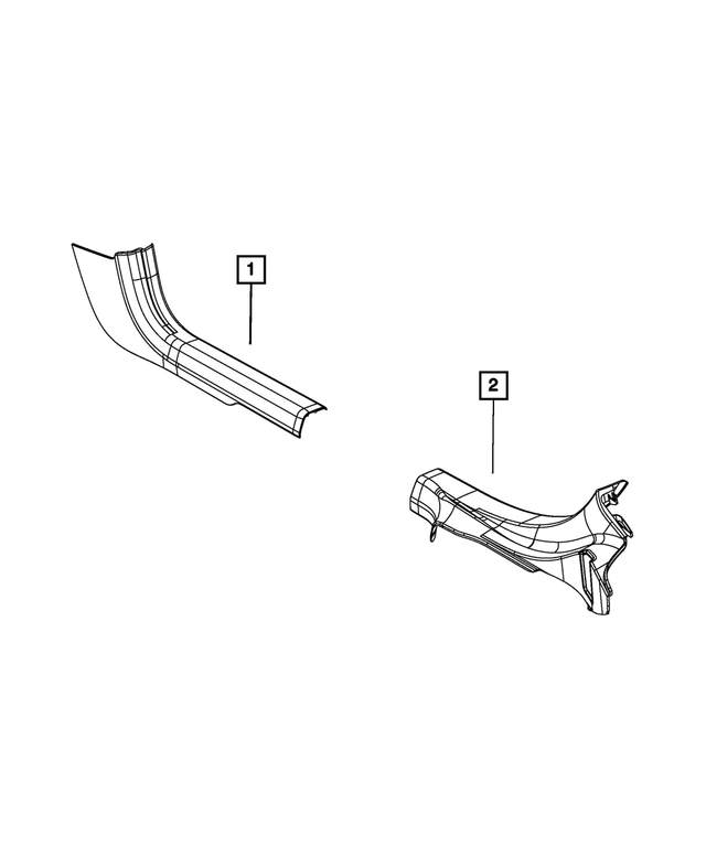 1XW74DX9AD - Interior Trim: Cowl Side Trim Panel, Right for Mopar Image