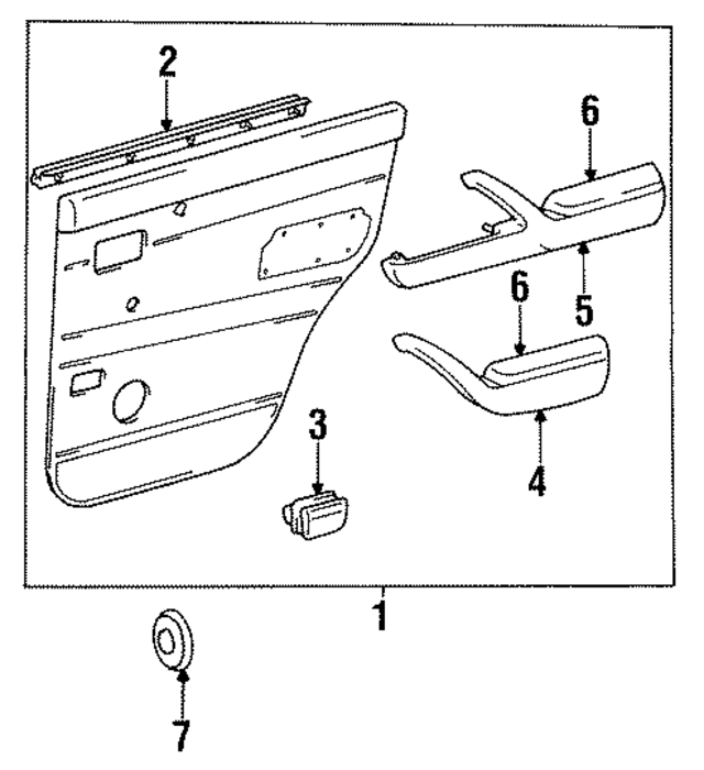 676306013003 - : Rear Door Trim for Toyota Image