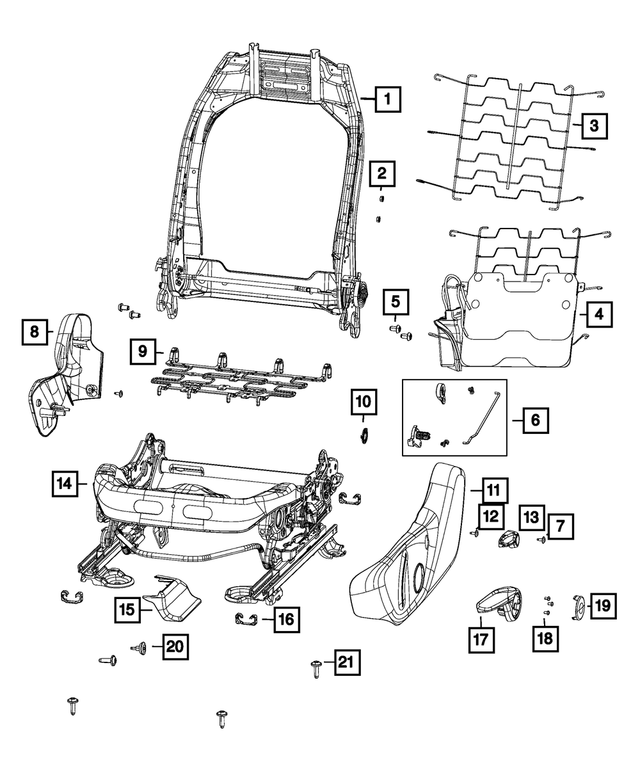 68248240AC - Interior Trim: Front Seat Back Frame for Mopar Image