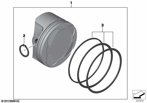 Piston with Rings and Wristpin for 2012 BMW-Motorrad R 1200 RT #0