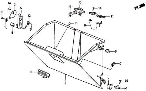 Glove Box Components for 1984 Honda Prelude #0