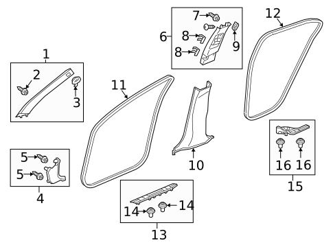 Interior Trim - Pillars for 2018 Acura TLX #0