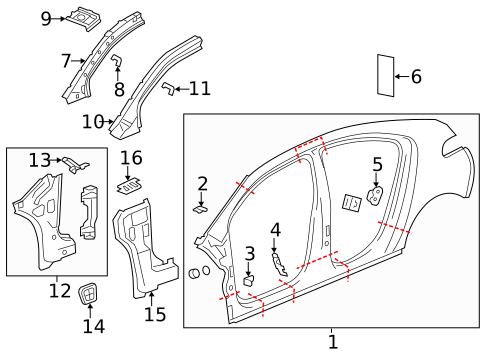 Hinge Pillar for 2012 Chevrolet Volt #0