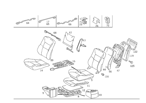 Front Seat and Headrest for 1993 Mercedes-Benz 500SEC #0