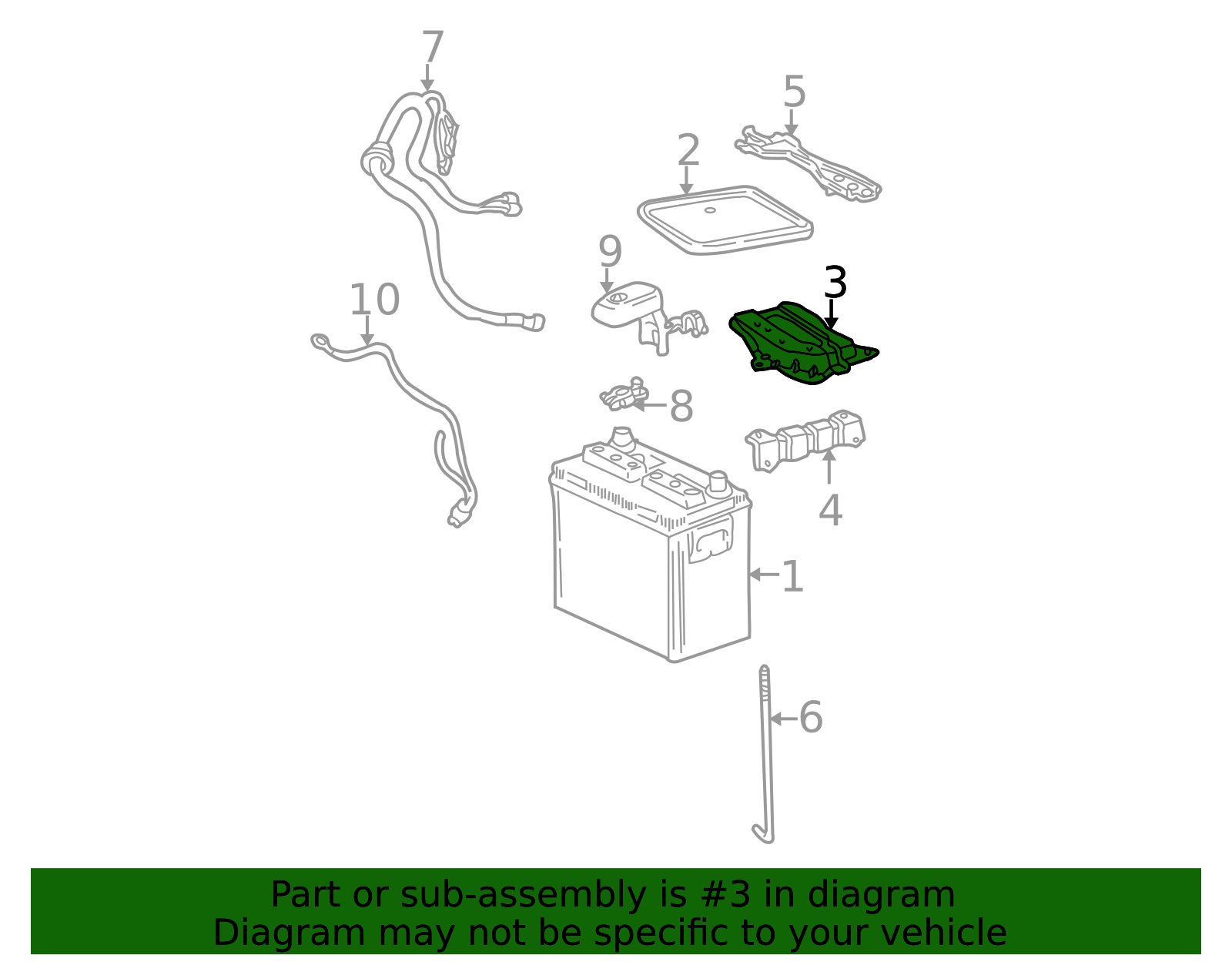 2003-2008 Toyota Battery Tray Bracket 74411-02010 | AutoNation Parts