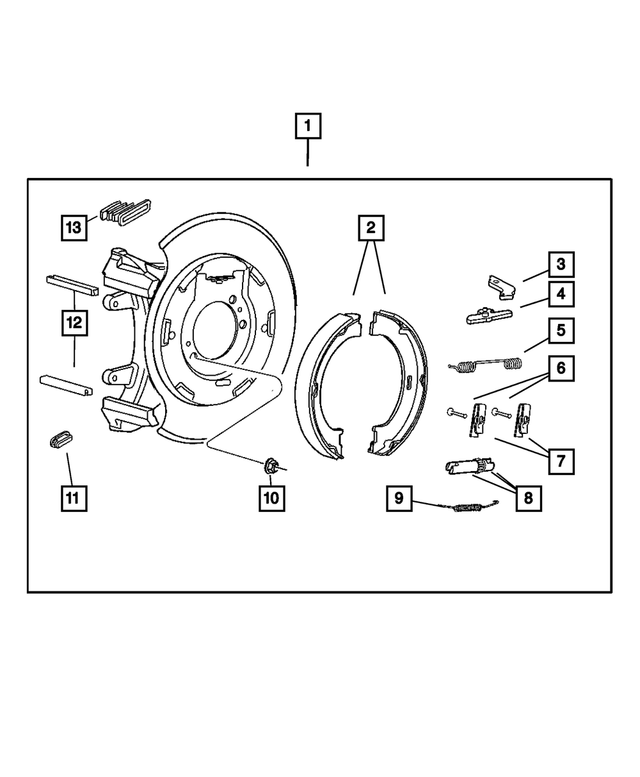 5093390AC - Parking Brake: Parking Brake Shoe And Lining  Kit for Mopar Image