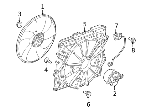 Cooling Fan, Clutch & Motor for 2009 Cadillac STS #0