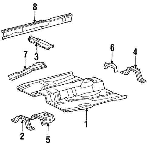 Floor & Rails for 1999 Mercury Cougar #0