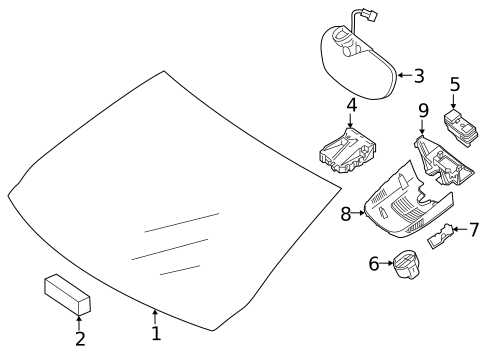 Glass - Windshield for 2016 Mercedes-Benz CLA45 AMG #1