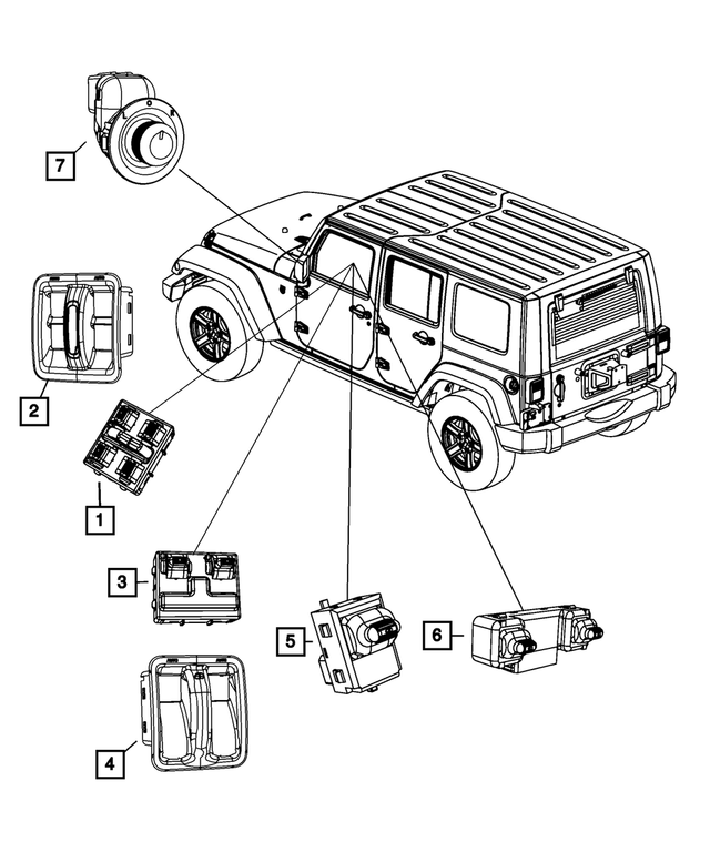 68057597AA - : Power Window Switch for Mopar Image