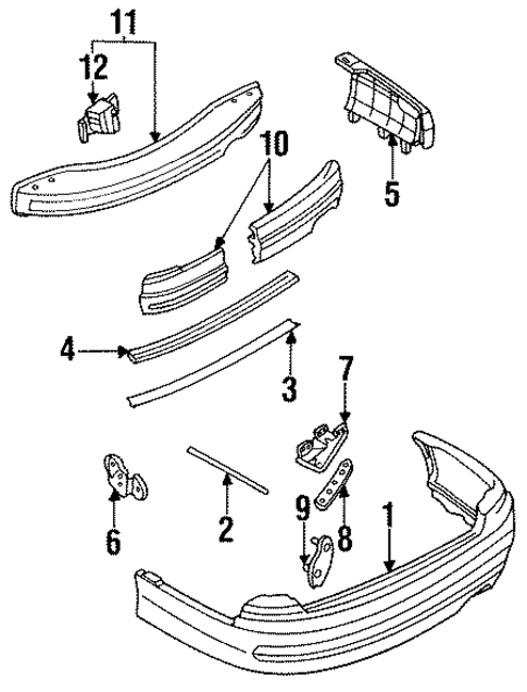 Bumper Assembly - Rear for 1993 Mazda 929 #0
