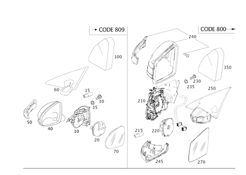 Outside Rear View Mirror, on the Left for 2011 Mercedes-Benz CL550 #0