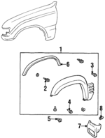 7508560020D0 - Body: Flare for Lexus: LX450 Image