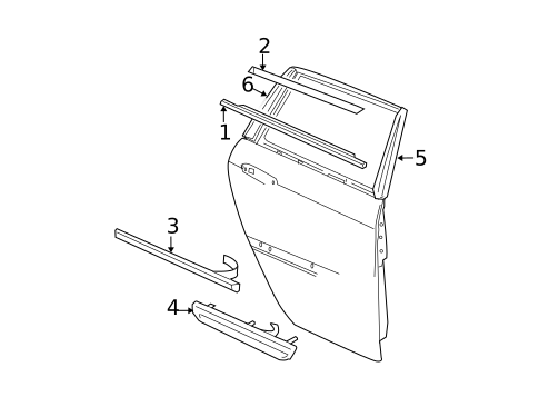 Exterior Trim - Rear Door for 2007 Chrysler Pacifica #0