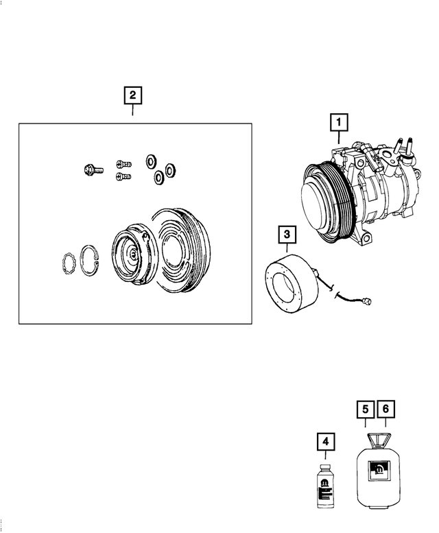 68245083AA - Air Conditioners and Heaters: Air Conditioning Compressor for Mopar Image