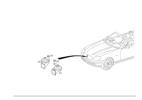 Horn for 1999 Mercedes-Benz SLK230 #0