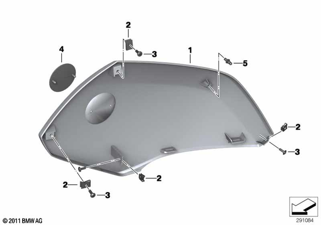 46637725053 - Frame and Mounting Parts: Side Trim, Upper Left - Rohteil/blank for BMW-Motorrad Image image
