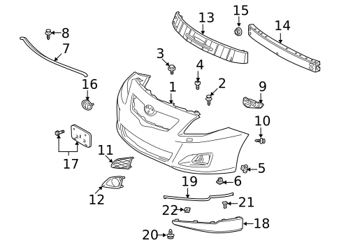 Bumper & Components - Front for 2010 Toyota Corolla #0