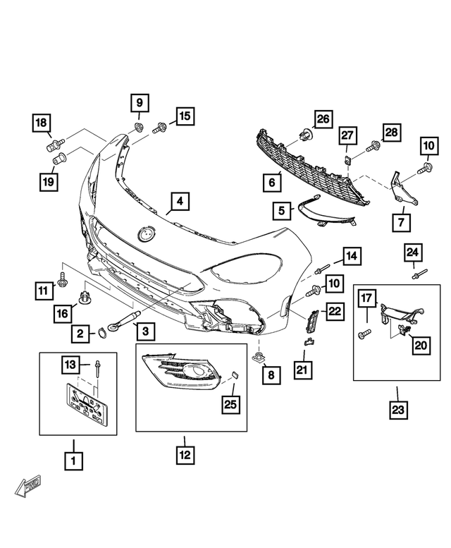 68338528AA - Frame, Bumper and Fascia: License Plate Bracket Kit for Mopar Image