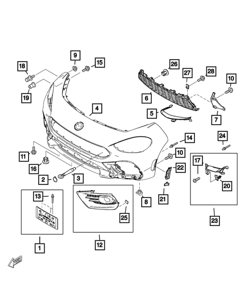 Front Bumper and Fascia for 2018 Fiat 124 Spider #1
