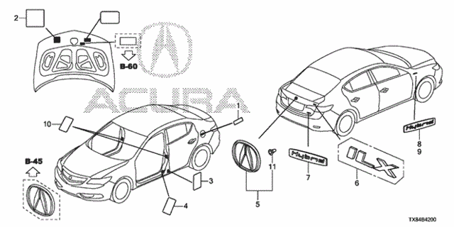 Emblems - Caution Labels for 2013 Acura ILX #0