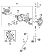 68216199AC - Front Axle; American Axle 235 MM Single Rear Wheel; Differential and Drive Line: Axle Housing for Ram: 2500, 3500 Image