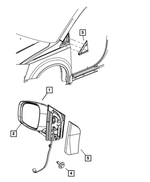 1JG681HFAB - : Outside, Rear-View, Electric, Heated Mirror, Right for Chrysler: Town &amp; Country | Dodge: Grand Caravan Image