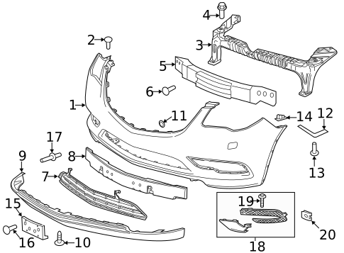 Bumper & Components - Front for 2016 Buick Enclave #0