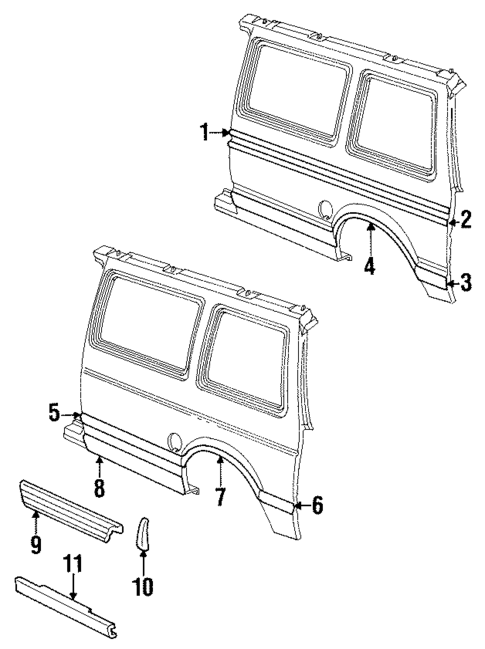 Exterior Trim - Side Panel for 1990 Dodge Caravan #0