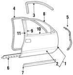 F7LZ6320125AA - Body: Door Shell for Lincoln: Mark VIII Image