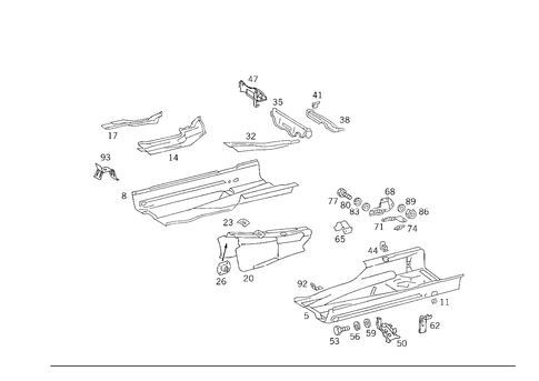 Front Floor for 1989 Mercedes-Benz 260E #1