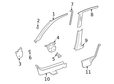 Interior Trim - Pillars for 1997 Honda Civic #0