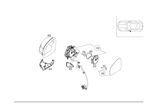 Outside Rear View Mirror, on the Left for 2021 Mercedes-Benz AMG GT Black Series #0