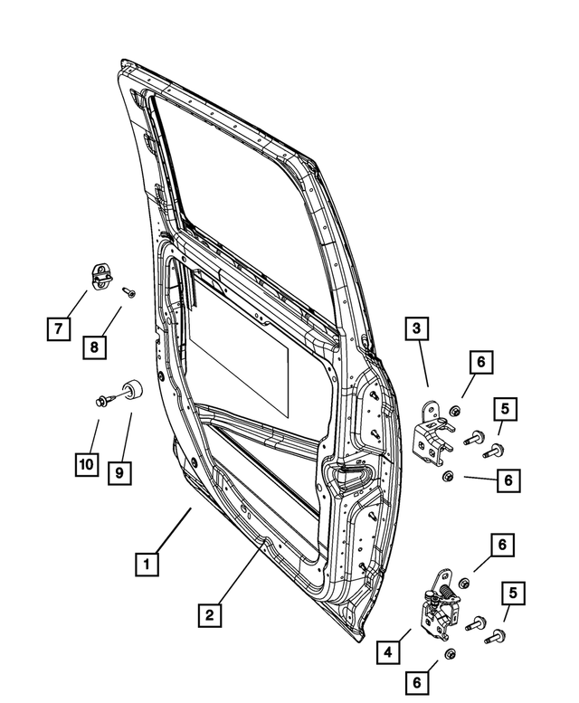 55372029AB - Doors, Door Mirrors and Related Parts: Rear Door Outer Panel, Left for Mopar Image