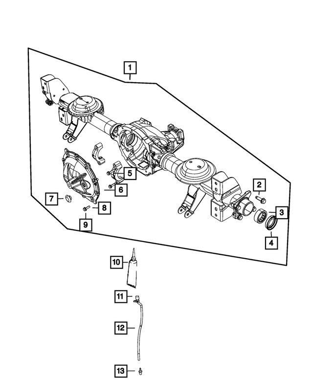 68003661AB - Rear Axle; Corporate 235 MM; Differential and Drive Line: Rear Axle Housing for Mopar Image