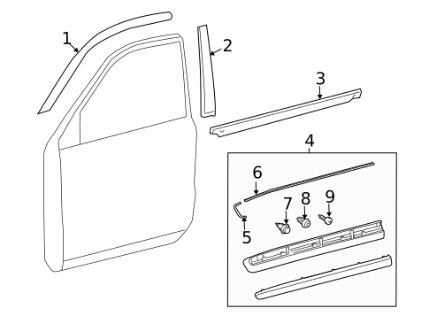 Exterior Trim - Front Door for 2020 Lexus LX570 #0