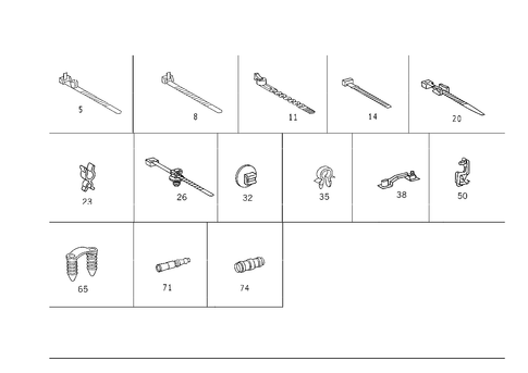 Loom Ties and Cable Mounting Parts for 1998 Mercedes-Benz C280 #0