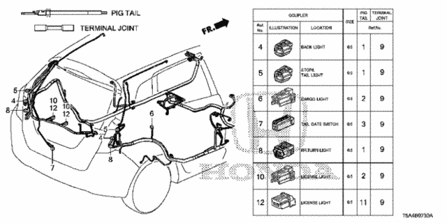 Electrical Connectors (RR.) for 2016 Honda Fit #0