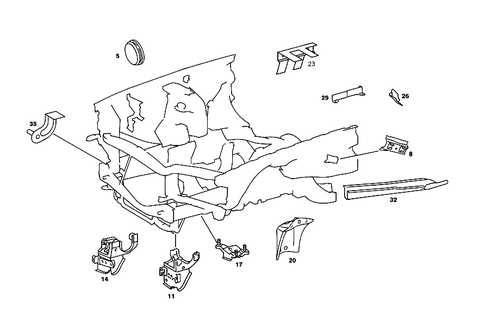 Wheelhouse Attachment Parts for 1990 Mercedes-Benz 560SEL #1