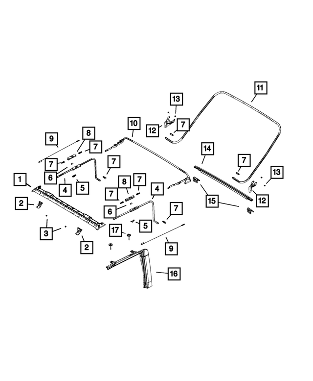 68032495AA - Body Sheet Metal Except Doors: Folding Top Plunger Locking Bracket for Mopar Image