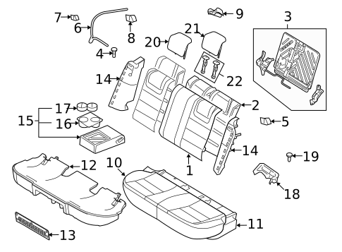 Rear Seat Components for 2010 Mercury Milan #1
