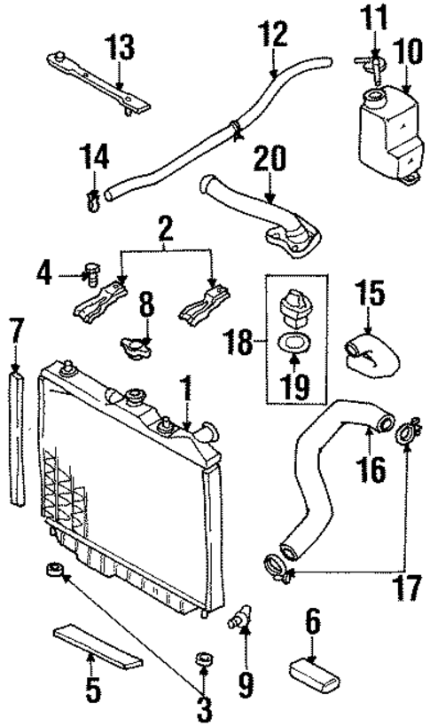 Radiator & Components for 2001 Honda Passport #0
