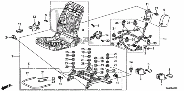 Front Seat Components (R.) (Manual Seat) for 2012 Honda Accord #0