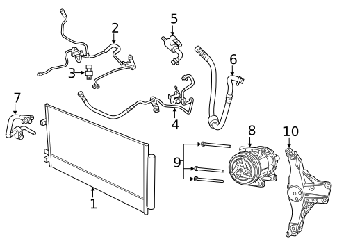 Condenser, Compressor & Lines for 2016 Jeep Renegade #0