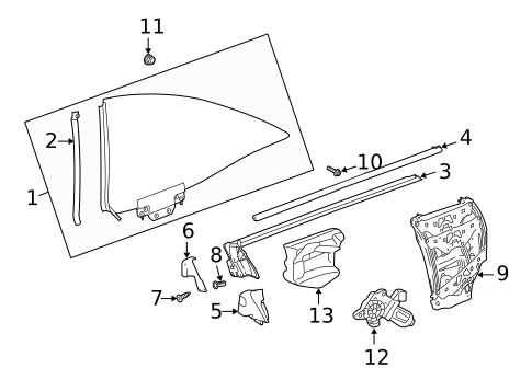 Quarter Window for 2010 Mercedes-Benz CL 550 #0