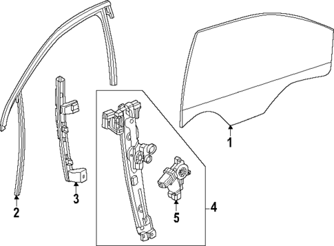 Glass - Front Door for 2025 GMC Terrain #0